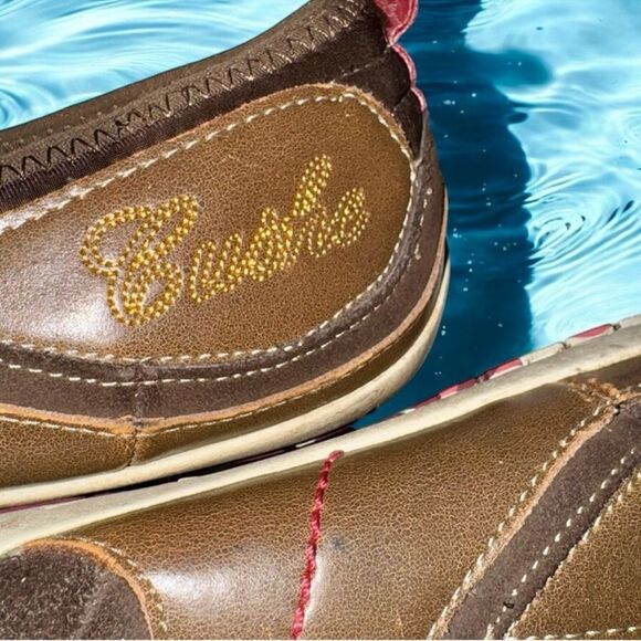 Boho CUSHE Mia Reme Shoes ~ Brown Leather Mary Jane with Pink Flowers ~ Size 9 - Picture 5 of 16